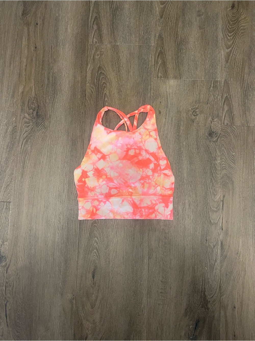 lululemon athletica Coral Pink Tie-Dye High Neck Tank
